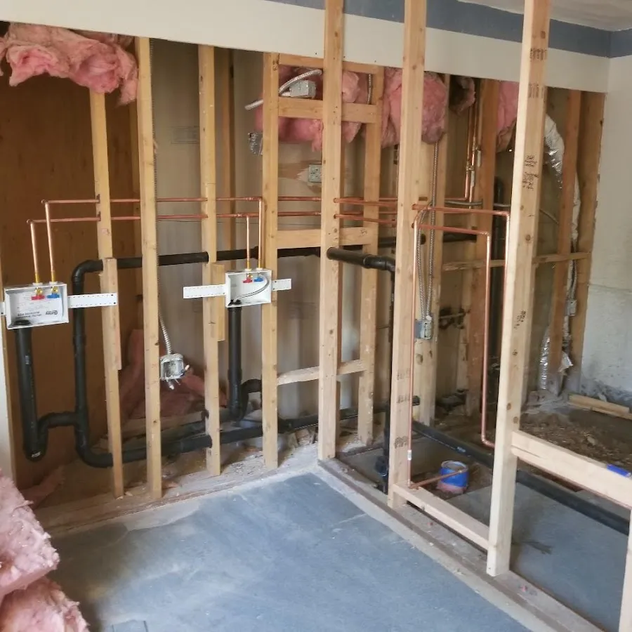 Copper pipe rough-in and plumbing installation in Chambersburg